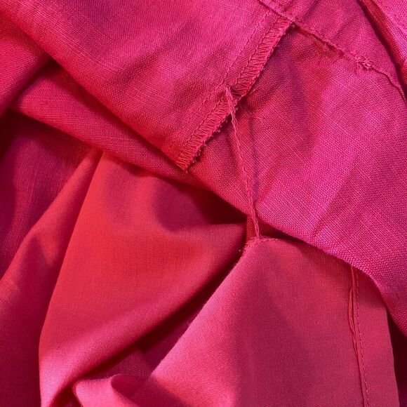 J Crew | Hot Pink Linen/Cotton A Line Skirt with Tie Belt - Picture 11 of 13